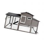 68.77'' Movable Wooden Chicken Coop with Wheels Tractor Run Nesting Box