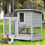 Rabbit Hutch Indoor Upgraded Wooden Bunny Cage Guinea Pig House Rabbit Cage with Run Bunny House 4 Casters Removable No 