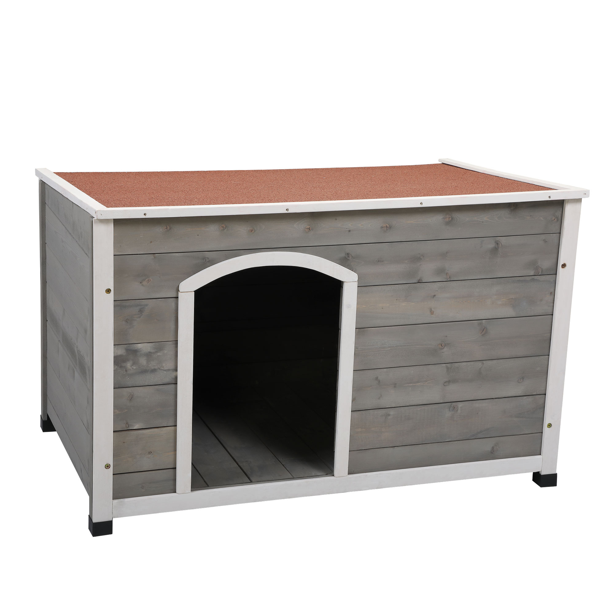 44'' Wooden Outdoor Dog House for Small Medium Dog