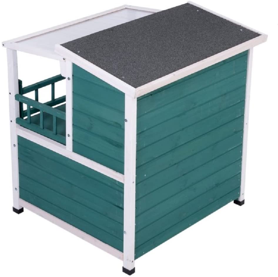 Outdoor cat cage with escape door rainproof cat house wooden
