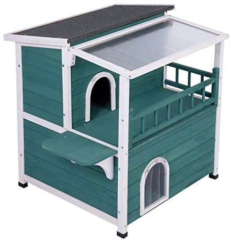 Outdoor cat cage with escape door rainproof cat house wooden