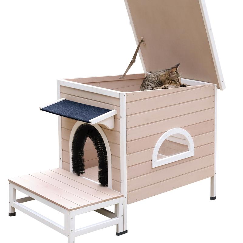 Outdoor Indoor Wooden Waterproof Small Animal Cat House