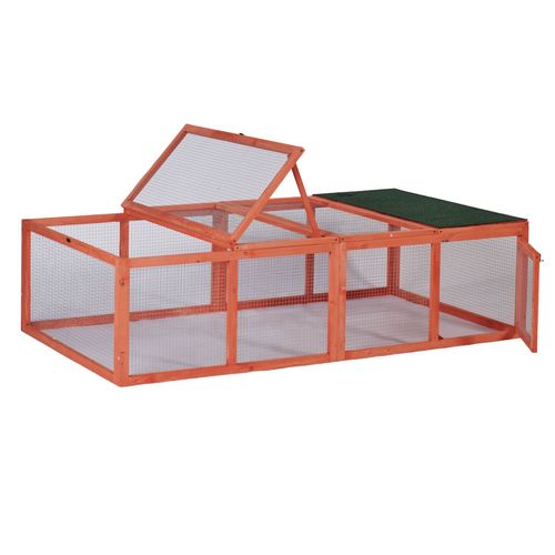 70.9'' Wood Rabbit Hutch Mesh Wire