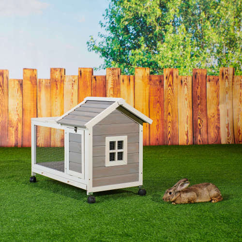 Wooden Rabbit Hutch 40.7