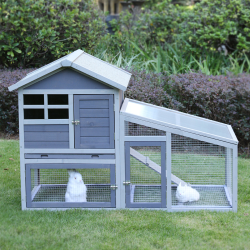 56'' Rabbit Hutch Indoor and Outdoor with Deeper No LeakageTray