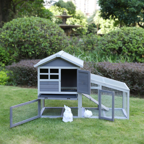56'' Rabbit Hutch Indoor and Outdoor with Deeper No LeakageTray