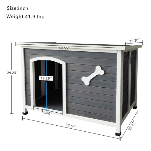 Large Wooden Dog House, Outdoor Waterproof Dog Cage