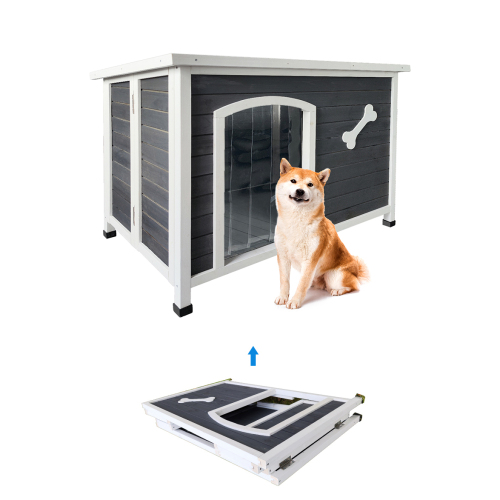 Large Wooden Dog House, Outdoor Waterproof Dog Cage