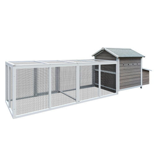 118＂Wooden Chicken Coop Outdoor Hen House Poultry Cage with Free-range Doors