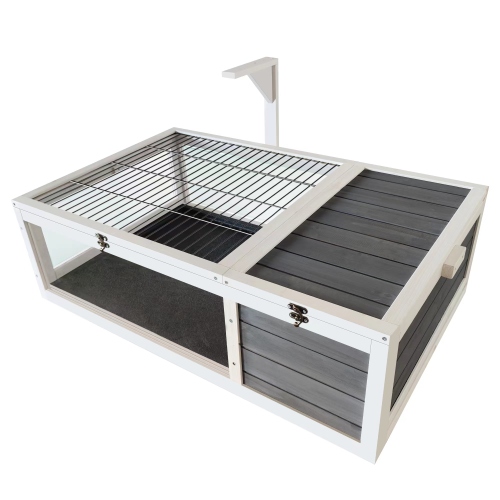 39.5＂Wood Tortoise House Indoor Turtle Habitat Reptile Cage for Lizards